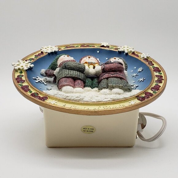 Snowmen A Circle of Friends Vintage Resin Lighted Christmas Decor Display - Picture 3 of 11